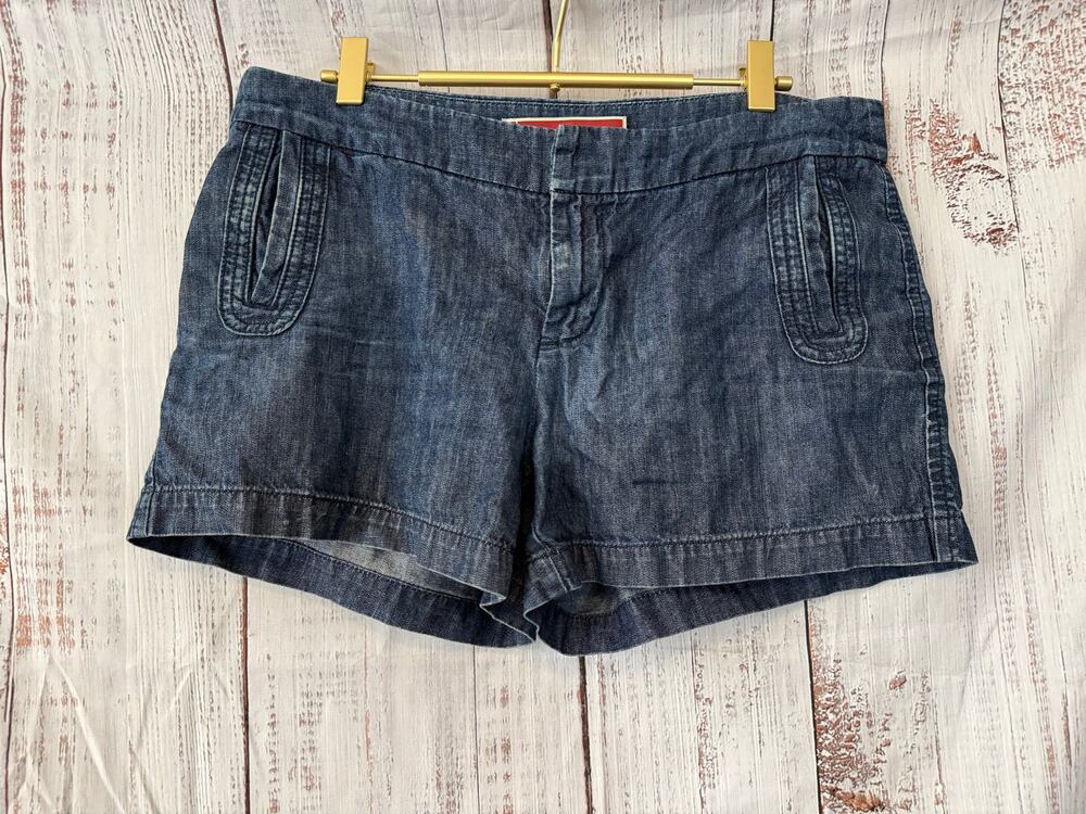 Gap Jeans Denim Shorts Women's Blue Chambray Cotton Casual Cuffed